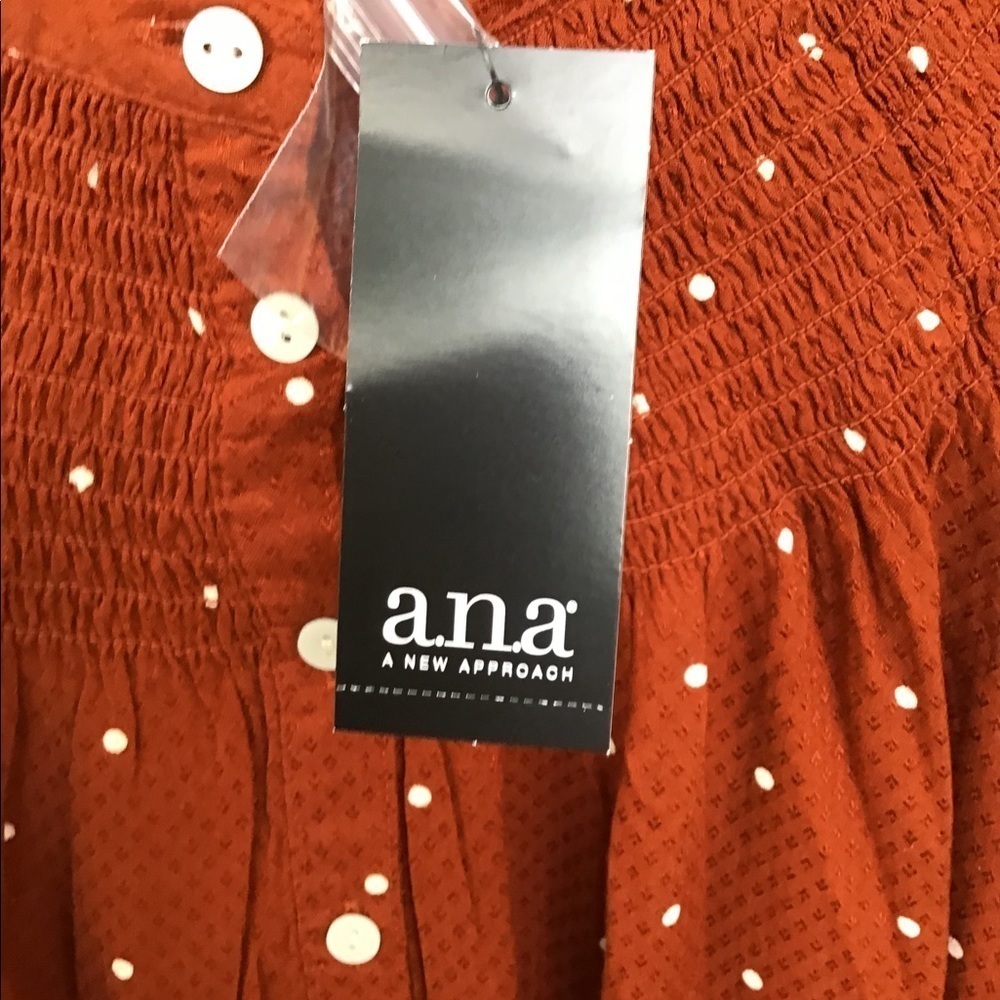 a.n.a Woman’s smocked Neck Long Sleeve Top - Picture 8 of 9